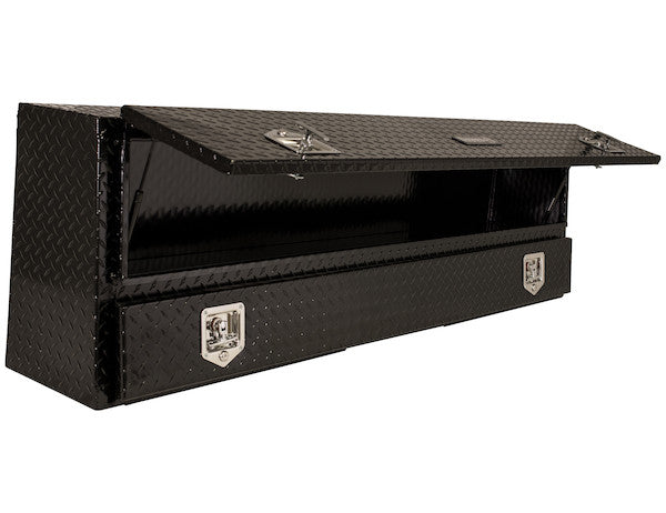 1725640 - 21x13x72 Inch Gloss Black Diamond Tread Aluminum Pick-Up Contractor With Lower Door