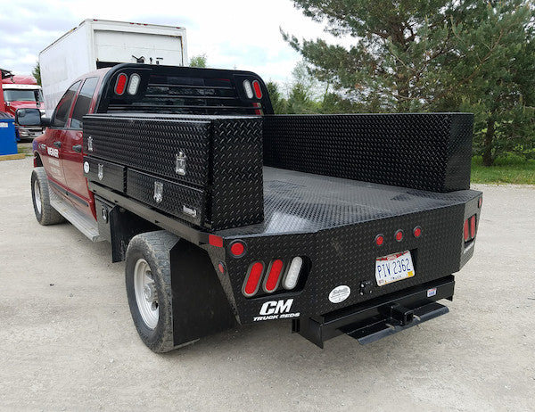 1725651 - 21x13x88 Inch Gloss Black Diamond Tread Aluminum Pick-Up Truck Contractor With Lower Drawers Topsider
