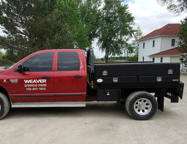1725661 - 21x13x96 Inch Gloss Black Diamond Tread Aluminum Pick-Up Truck Contractor With Lower Drawers Topsider