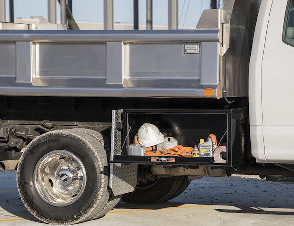 24x24x30 Inch Black Steel Underbody Truck Box With 3-Point Latch