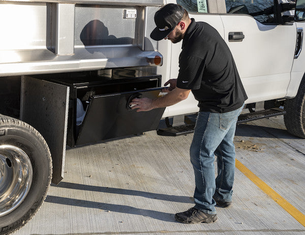 24x24x30 Inch Black Steel Underbody Truck Box With 3-Point Latch