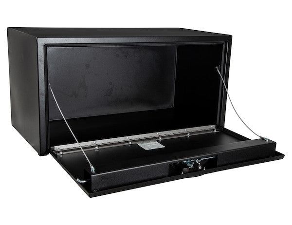 18x18x24 Inch Textured Matte Black Steel Underbody Truck Box with 3-Point Latch