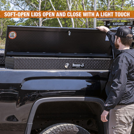 13X16X36 Textured Matte Black Diamond Tread Aluminum Lo-Sider Truck Tool Box