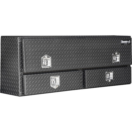 1735651 - 21x13x88 Inch Matte Black Diamond Tread Aluminum Contractor Truck Box With Drawers