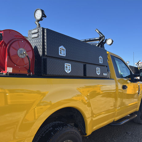 21x13x88 Inch Matte Black Diamond Tread Aluminum Contractor Truck Box With Drawers
