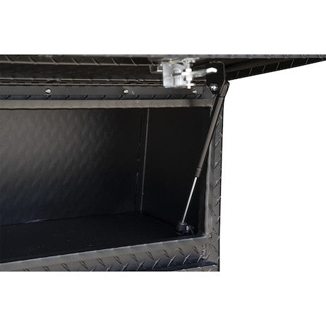 21x13x72 Inch Matte Black Diamond Tread Aluminum Pick-Up Truck Contractor With Lower Drawers Topsider 