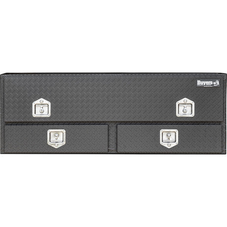 21x13x60 Inch Matte Black Diamond Tread Aluminum Contractor Truck Box With Drawers