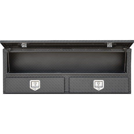 21x13x 96 Inch Matte Black Diamond Tread Aluminum Contractor Truck Box With Drawers