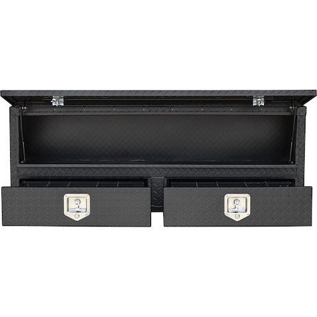 21x13x88 Inch Matte Black Diamond Tread Aluminum Contractor Truck Box With Drawers