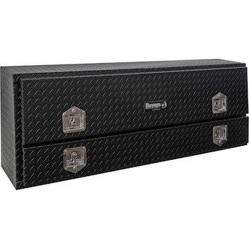1735660 - 21x13x96 Inch Matte Black Diamond Tread Aluminum Pick-Up Contractor With Lower Door