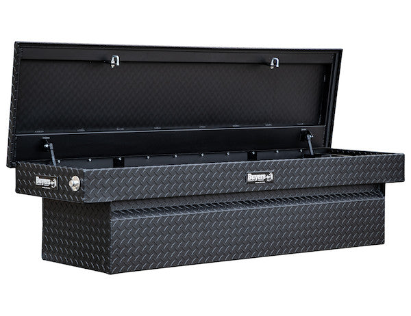 23x20x71 Inch Textured Matte Black Diamond Tread Aluminum Crossover Truck Tool Box 