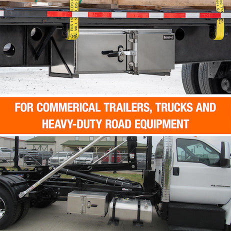 24x24x36 Inch Smooth Aluminum Underbody Truck Tool Box - Double Barn Door, Cam Lock Hardware