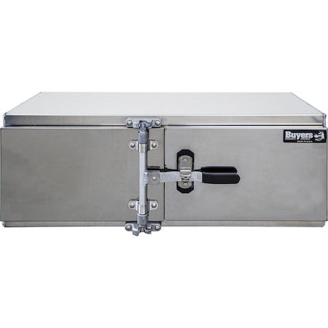 18x18x48 Inch Smooth Aluminum Barn Door Underbody Truck Tool Box Series with Stainless Steel Doors - Double Barn Door, Cam Lock Hardware