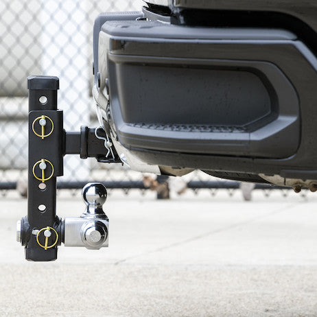 Adjustable Tri-Ball Hitch with Rotating Towing Balls for 2 Inch Hitch Receivers