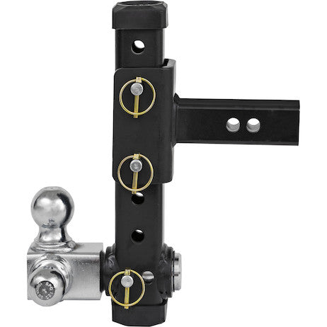 Adjustable Tri-Ball Hitch with Rotating Towing Balls for 2 Inch Hitch Receivers
