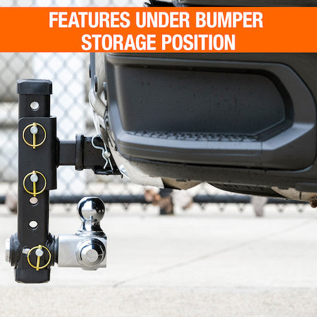 Adjustable Tri-Ball Hitch with Rotating Towing Balls for 2 Inch Hitch Receivers