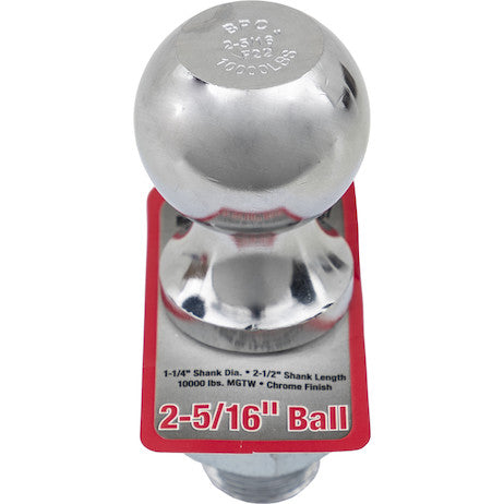 1802167 - 2-5/16 Inch Bulk Chrome Hitch Balls With 1-1/4 Inch Shank Diameter x 2-1/2 Long