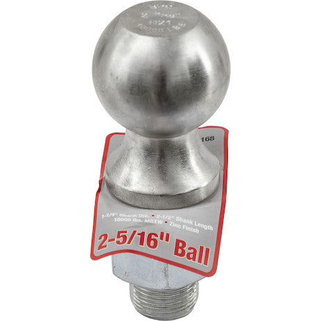 1802168 - 2-5/16 Inch Bulk Zinc Hitch Balls With 1-1/4 Inch Shank Diameter x 2-1/2 Long
