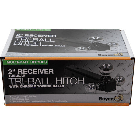 Tri-Ball Hitch Tubular Shank With Chrome Balls