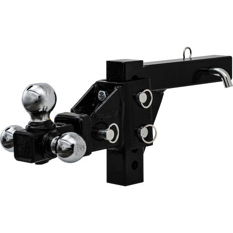 Adjustable Tri-Ball Hitch Solid Shank With Chrome Balls