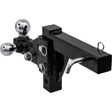 Adjustable Tri-Ball Hitch Solid Shank With Chrome Balls