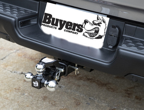 Tri-Ball Hitch Solid Shank With Pintle Hook And Chrome Balls