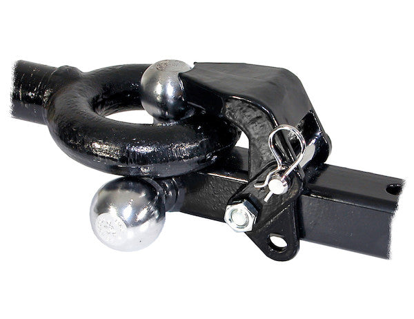 Tri-Ball Hitch Solid Shank With Pintle Hook And Chrome Balls