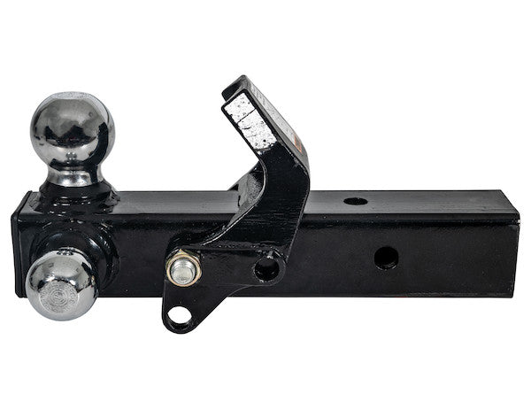 Tri-Ball Hitch with Pintle Hook and Chrome Towing Balls - 2-1/2 Inch Receiver