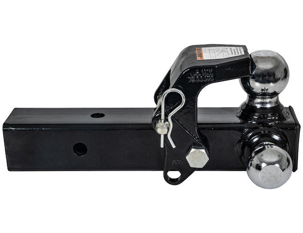Tri-Ball Hitch with Pintle Hook and Chrome Towing Balls - 2-1/2 Inch Receiver