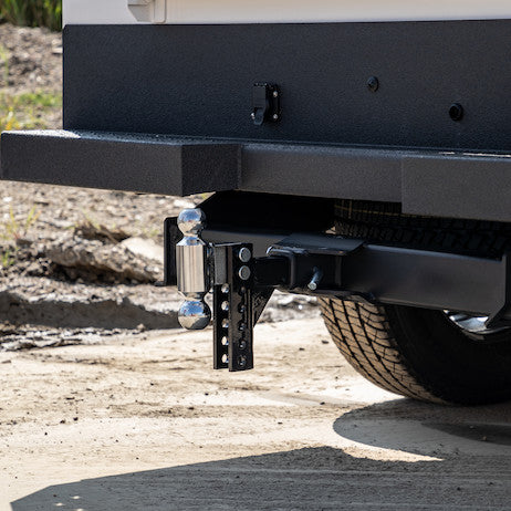 Adjustable Dual Ball Hitch with 2" & 2-5/16" Towing Balls for 2" Hitch Receivers - 5" Drop