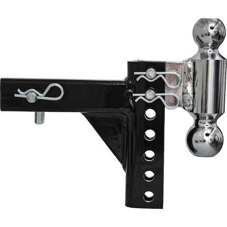 Adjustable Dual Ball Hitch with 2" & 2-5/16" Towing Balls for 2" Hitch Receivers - 5" Drop