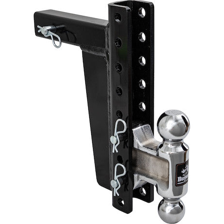Adjustable Dual Ball Hitch with 2" & 2-5/16" Towing Balls for 2" Hitch Receivers - 5" Drop