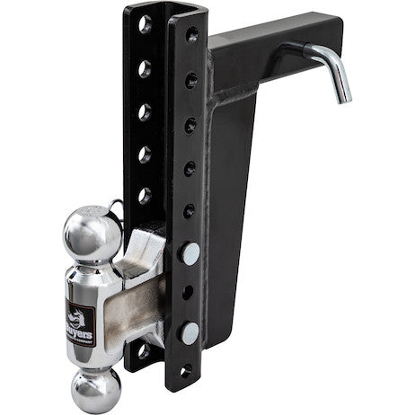 Adjustable Dual Ball Hitch with 2" & 2-5/16" Towing Balls for 2" Hitch Receivers - 5" Drop