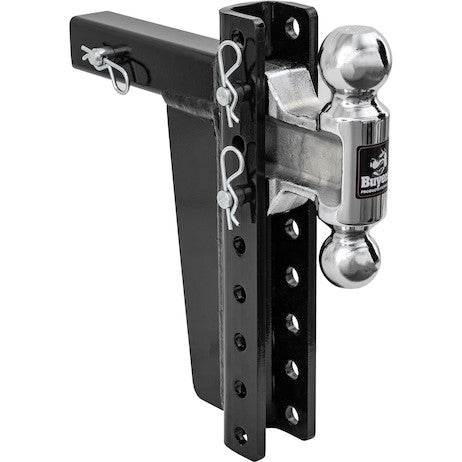 Adjustable Dual Ball Hitch with 2" & 2-5/16" Towing Balls for 2" Hitch Receivers - 5" Drop