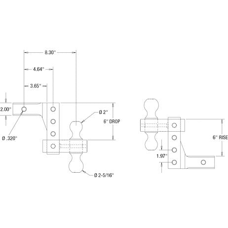 Adjustable Dual Ball Hitch with Chrome Towing Balls for 2 Inch Hitch Receivers