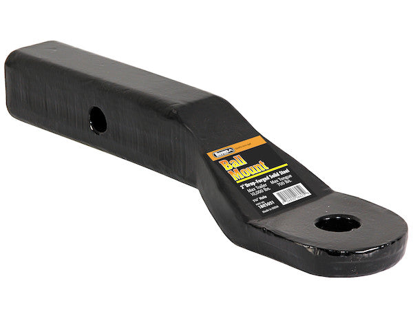 2 Inch Heavy-Duty Ball Mount 2 Inch Drop x 7-5/8 Long Tube Black For 1-1/4 Hole