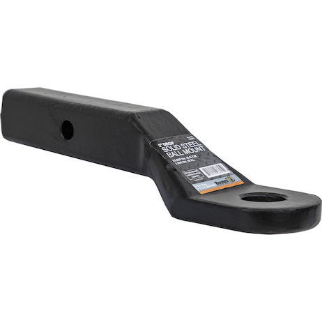 2 Inch Heavy-Duty Ball Mount 2 Inch Drop x 7-5/8 Long Tube Black For 1-1/4 Hole