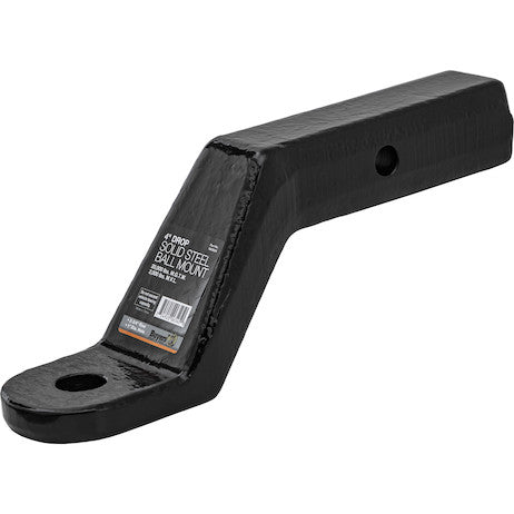 2 Inch Heavy-Duty Ball Mount 4 Inch Drop x 7-7/8 Long Tube Black For 1 Inch Hole