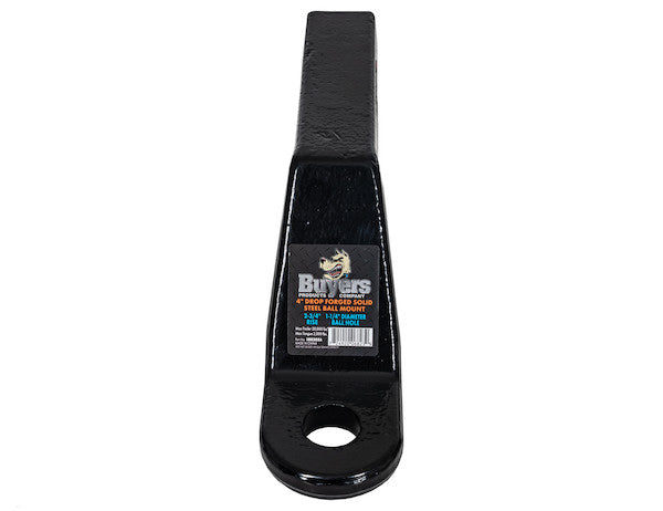2 Inch Heavy-Duty Ball Mount 4 Inch Drop x 7-7/8 Long Tube Black For 1-1/4 Hole