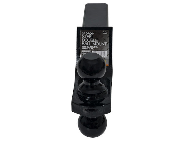 Towing Ball Mount With Dual Black Balls - 2 Inch And 2-5/16 Inch Balls