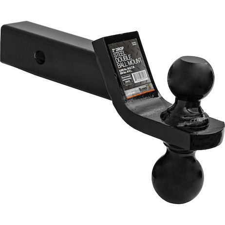 Towing Ball Mount With Dual Black Balls - 2 Inch And 2-5/16 Inch Balls