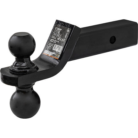 Towing Ball Mount With Dual Black Balls - 2 Inch And 2-5/16 Inch Balls