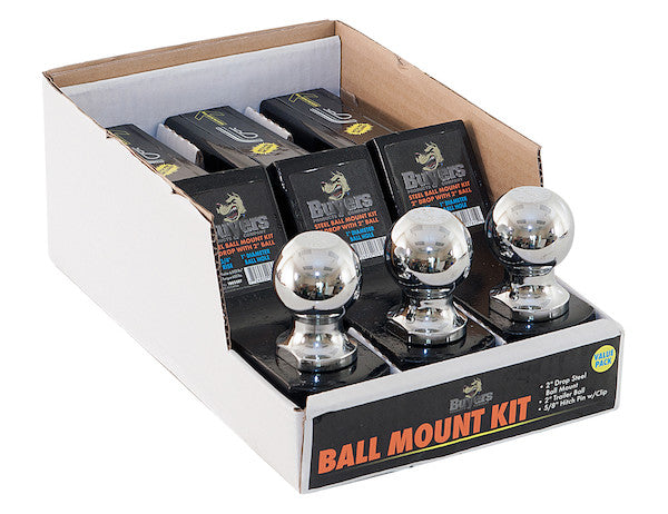 1-7/8 Inch Chrome Ball Mount Kit With 2 Inch Shank 4 Inch Drop-Cotter Pin Hitch