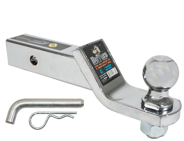 2 Inch Black Ball Mount Kit With 2 Inch Shank And 2 Inch Drop-Cotter Pin Hitch