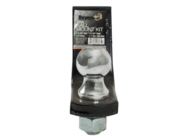 1-7/8 Inch Chrome Ball Mount Kit With 2 Inch Shank 4 Inch Drop-Cotter Pin Hitch