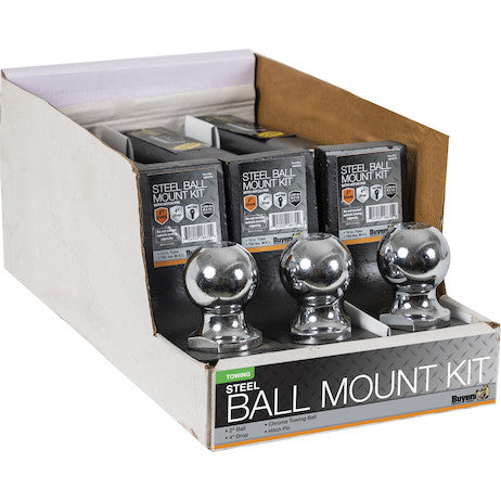 2-5/16 Inch Black Ball Mount Kit With 2 Inch Shank 4 Inch Drop-Cotter Pin Hitch