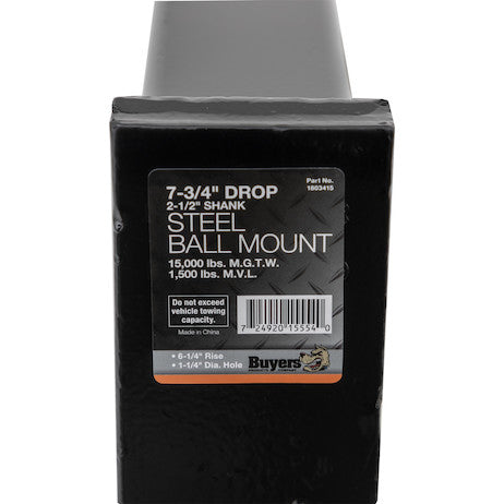 2-1/2 Inch Ball Mount With 7-3/4 Inch Drop