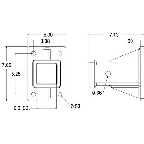 Bolt-On Receiver Tube For 2-1/2 Inch Receivers