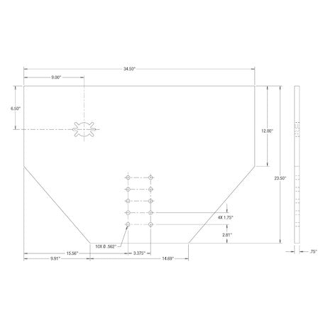 Fabricators Hitch Plate 3/4 x 34-1/2 x 23-1/2 Inch