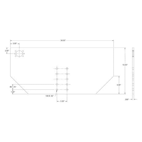 Fabricators Hitch Plate 1/2 x 34 x 15-1/2 Inch